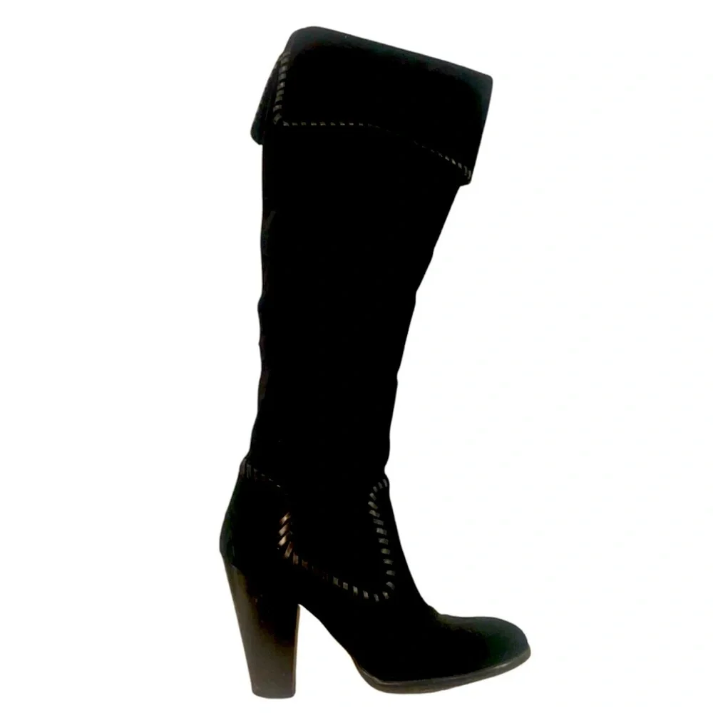 Michael Kors suede knee high boots western whipstitch - Picture 1 of 8